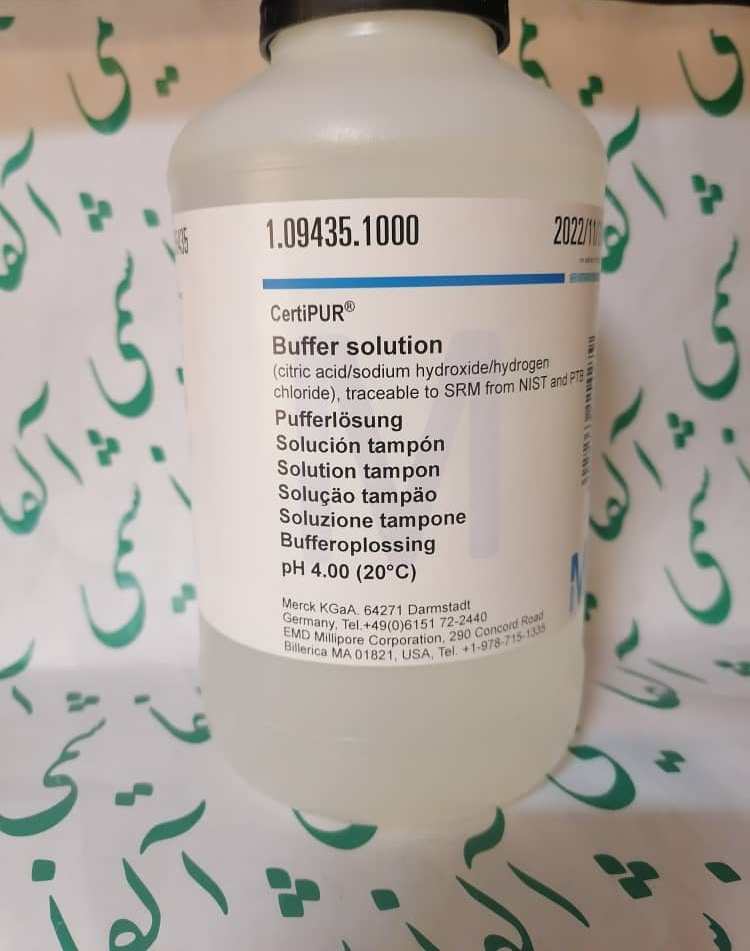 4 Buffer solution (citric acid/sodium hydroxide/hydrogen chloride), traceable to SRM from NIST and PTB pH 4.00 (20°C) CertiPUR®فروش بافر مرک 