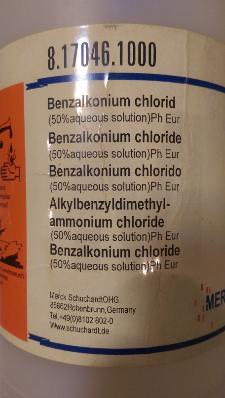 بنزالکونیوم کلراید 50% مرک با کد 817046 Benzalkonium chloride (50% aqueous solution) Ph Eur 