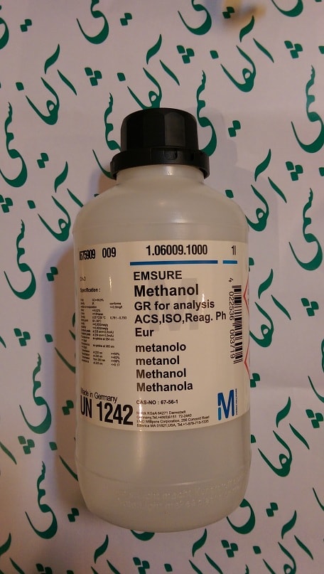 متانول مرک آلمان  106009  MethanolMethanol for analysis EMSURE® ACS,ISO,Reag. Ph Eur. CAS 67-56-1 chemical formula CH₃OH, molar mass 32.04 g/mol 
