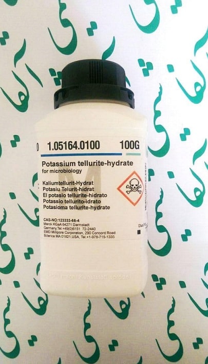 پتاسیم تلوریت 1 آبه مرک آلمان 105164, Potassium tellurite-hydrate for microbiology. CAS 123333-66-4, pH 11.3 (100 g/l, H₂O, 25 °C  
